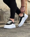 Shoecide Wg162 Beyaz Siyah Ortopedik Taban Erkek Casual Ayakkabı