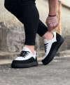 Shoecide Wg162 Kömür Beyaz Ortopedik Taban Erkek Casual Ayakkabı