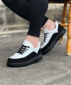 Shoecide Wg162 Kömür Beyaz Ortopedik Taban Erkek Casual Ayakkabı