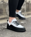 Shoecide Wg162 Kömür Beyaz Rugan Ortopedik Taban Erkek Casual Ayakkabı