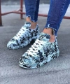 Shoecide Wg501 Siyah Beyaz Boyalı Erkek Casual Ayakkabı