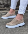 Shoecide Wg508 Bej Süet Ortopedik Taban Erkek Casual Ayakkabı