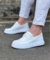 Shoecide Wg508 Beyaz Cilt Ortopedik Taban Erkek Casual Ayakkabı