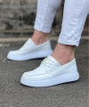 Shoecide Wg508 Beyaz Cilt Ortopedik Taban Erkek Casual Ayakkabı