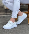 Shoecide Wg508 Beyaz Cilt Ortopedik Taban Erkek Casual Ayakkabı