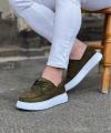 Shoecide Wg508 Haki Süet Ortopedik Taban Erkek Casual Ayakkabı