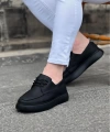 Shoecide Wg508 Kömür Cilt Ortopedik Taban Erkek Casual Ayakkabı