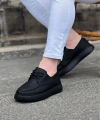 Shoecide Wg508 Kömür Cilt Ortopedik Taban Erkek Casual Ayakkabı
