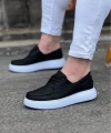 Shoecide Wg508 Siyah Cilt Ortopedik Taban Erkek Casual Ayakkabı