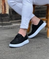 Shoecide Wg508 Siyah Cilt Ortopedik Taban Erkek Casual Ayakkabı