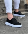 Shoecide Wg508 Siyah Cilt Ortopedik Taban Erkek Casual Ayakkabı