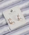 Shoecide Xuping Rose Renk Damla Zirkon Taşlı Earcuff Küpe