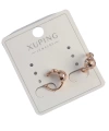 Shoecide Xuping Rose Renk Zirkon Taşlı Bombeli Topçuk Earcuff Küpe