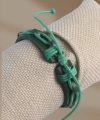 Shoecide Yeşil Renk Deri İpli Erkek Bileklik