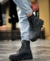 Shoecide Yüksek Taban Ayakkabı B-023 Siyah (siyah Taban)