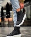 Shoecide Yüksek Taban Ayakkabı B-080 Siyah (beyaz Taban)