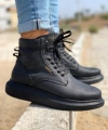 Shoecide Yüksek Taban Ayakkabı B-404 Siyah (siyah Taban)