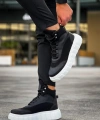Shoecide Yüksek Taban Bot 104 Siyah (beyaz Taban)