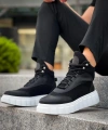Shoecide Yüksek Taban Bot 104 Siyah (beyaz Taban)