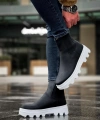 Shoecide Yüksek Taban Chelsea Bot 113 Siyah (beyaz Taban)