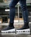 Shoecide Yüksek Taban Chelsea Bot 113 Siyah (beyaz Taban)