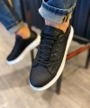 Shoecide Yüksek Taban Günlük Ayakkabı 044 Kapitone Siyah (beyaz Taban)