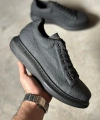 Shoecide Yüksek Taban Günlük Ayakkabı 044 Siyah Siyah Taban (desenli)