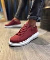 Shoecide Yüksek Taban Günlük Ayakkabı 045 Bordo (beyaz Taban)