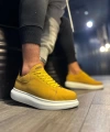 Shoecide Yüksek Taban Günlük Ayakkabı 045 Sarı (beyaz Taban)