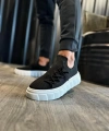 Shoecide Yüksek Taban Günlük Ayakkabı 1025 Siyah (beyaz Taban)