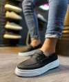 Shoecide Yüksek Taban Günlük Ayakkabı 700 Siyah (beyaz Taban)
