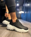 Shoecide Yüksek Taban Günlük Ayakkabı N75 Siyah (beyaz Taban)