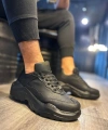 Shoecide Yüksek Taban Günlük Ayakkabı N75 Siyah (siyah Taban)