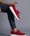 Shoecide Yüksek Taban Mevsimlik Keten Ayakkabı 009 Kırmızı