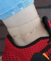 Shoecide Zirkon Taşlı Çift Zincirli Rose Kaplama Hal Hal
