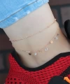 Shoecide Zirkon Taşlı Rose Renk Çift Zincirli Hal Hal