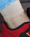 Shoecide Zirkon Taşlı Rose Renk Çift Zincirli Hal Hal