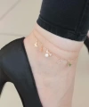 Shoecide Zirkon Taşlı Rose Renk Çift Zincirli İncili Kelebek Hal Hal