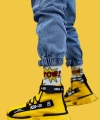 Shoecide Zr-x700 Bağcıklı Kemerli Yüksek Taban Tarz Sarı Renk Spor Bot