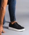Swo151 Boost Bağcıklı Cilt Erkek Günlük Sneaker Ayakkabı Cbt - Siyah