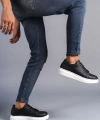Swo151 Boost Bağcıklı Cilt Erkek Günlük Sneaker Ayakkabı Cbt - Siyah