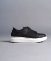 Swo151 Boost Bağcıklı Cilt Erkek Günlük Sneaker Ayakkabı Cbt - Siyah