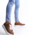 Swo151 Boost Bağcıklı Cilt Erkek Günlük Sneaker Ayakkabı Cbt - Taba