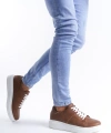 Swo151 Boost Bağcıklı Cilt Erkek Günlük Sneaker Ayakkabı Cbt - Taba
