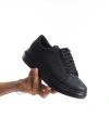 Swo151 Boost Bağcıklı Cilt Erkek Günlük Sneaker Ayakkabı Cst - Siyah
