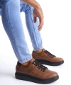 Swo151 Boost Bağcıklı Cilt Erkek Günlük Sneaker Ayakkabı Cst - Taba