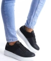 Swo151 Boost Bağcıklı Cilt Süet Erkek Günlük Sneaker Ayakkabı Csbt - Siyah