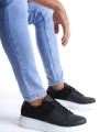 Swo151 Boost Bağcıklı Cilt Süet Erkek Günlük Sneaker Ayakkabı Csbt - Siyah