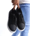 Swo151 Boost Bağcıklı Cilt Süet Erkek Günlük Sneaker Ayakkabı Csbt - Siyah