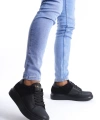 Swo151 Boost Bağcıklı Cilt Süet Erkek Günlük Sneaker Ayakkabı Csst - Siyah